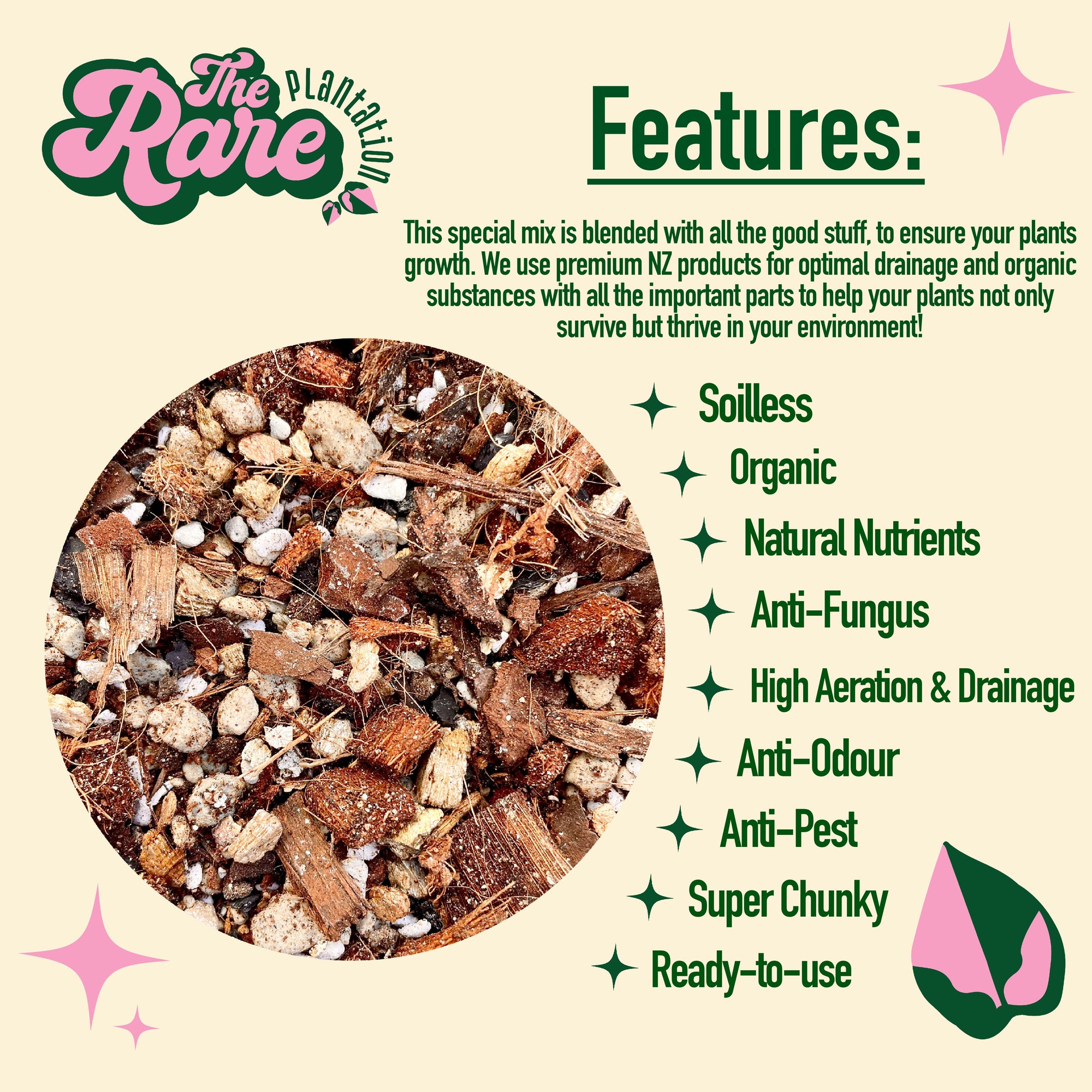 NZ Premium Soilless Chunky Aroid Mix